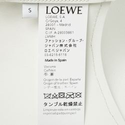 Pre Owned Loewe White Leather Obi Waist Wide Belt S