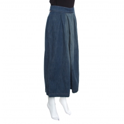 Pre Owned Loewe Indigo Light Wash Denim High Waist Culottes S