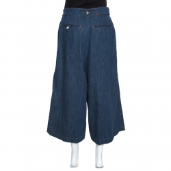 Pre Owned Loewe Indigo Light Wash Denim High Waist Culottes S