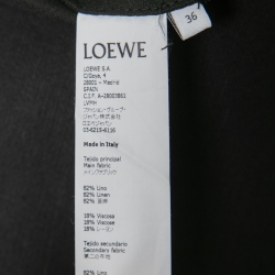 Pre Owned Loewe Black Linen Tie-Up Sleeve Detail Coat XS