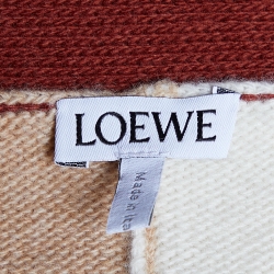 Pre Owned Loewe Color Block Wool Oversized Cardigan L