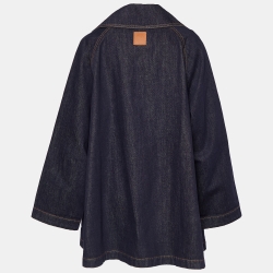 Loewe Navy Blue Denim Oversized Trapeze Peacoat S