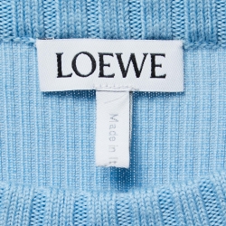 Pre Owned Loewe Black/Blue Wool Knit Maxi Dress M