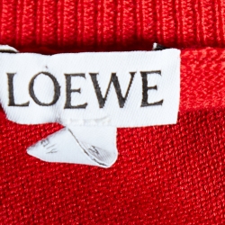 Pre Owned Loewe Red Wool & Cashmere Anagram Embroidered Sweatshirt M