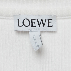 Pre Owned Loewe White Ribbed Knit Anagram Crop Top S
