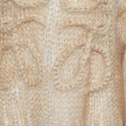 Pre Owned Loewe Camel Brown Anagram Mohair Wool Knit Sweater S