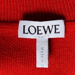 Loewe Red Anagram Wool Cropped Sweater M