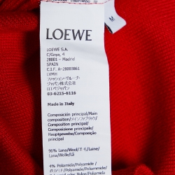 Loewe Red Anagram Wool Cropped Sweater M