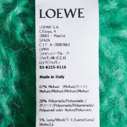 Pre Owned Loewe Green Anagram Mohair Wool Open Knit Sweater L