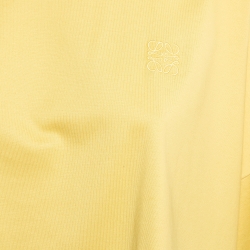 Pre Owned Loewe Yellow Logo Embroidered Cotton T-Shirt M