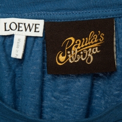 Pre Owned Loewe Blue Cotton-Blend Lunar Calendar Print Oversized T-Shirt M