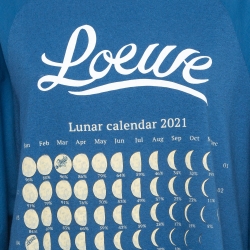Pre Owned Loewe Blue Cotton-Blend Lunar Calendar Print Oversized T-Shirt M