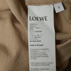 Pre Owned Loewe Beige Anagram Embroidered Cotton Jersey Oversized T-Shirt S