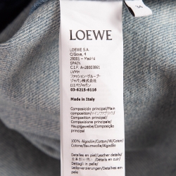 Pre Owned Loewe Blue Leather Trim Denim Jacket S