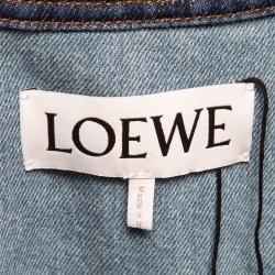 Pre Owned Loewe Blue Leather Trim Denim Jacket S