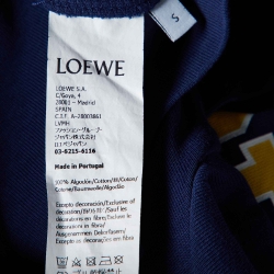 مملوكة مسبقًا Loewe Navy Blue Logo Print Cotton Crew Neck T-Shirt S