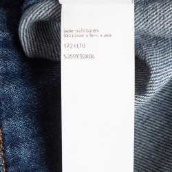 Pre Owned Loewe Blue Leather Trim Denim Workwear Jacket S