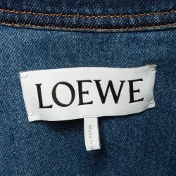 Pre Owned Loewe Blue Leather Trim Denim Workwear Jacket S