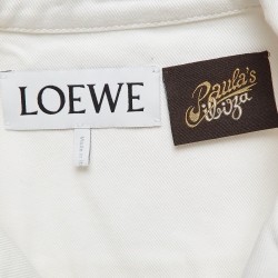Pre Owned Loewe X Paula's Ibiza White Anagram Denim Overshirt M