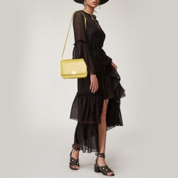 Pre Owned Loewe Yellow Leather Goya Shoulder Bag