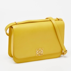 Pre Owned Loewe Yellow Leather Goya Shoulder Bag