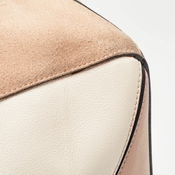 Pre Owned Loewe Multicolor Leather and Suede Medium Puzzle Shoulder Bag