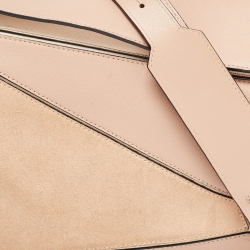 Pre Owned Loewe Multicolor Leather and Suede Medium Puzzle Shoulder Bag