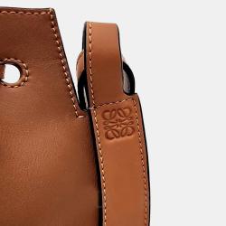 Pre Owned Loewe Brown Leather Small Horseshoe Shoulder Bag 