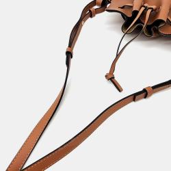 Pre Owned Loewe Brown Leather Small Horseshoe Shoulder Bag 