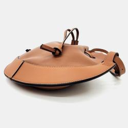 Pre Owned Loewe Brown Leather Small Horseshoe Shoulder Bag 