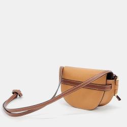 Pre Owned Loewe Camel/Brown Leather Mini Gate Shoulder Bag