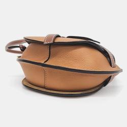 Pre Owned Loewe Camel/Brown Leather Mini Gate Shoulder Bag