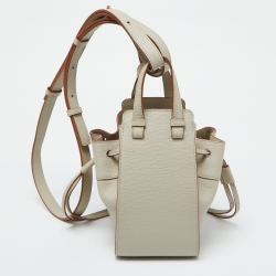 Loewe Grey Leather Mini Hammock Drawstring Bag