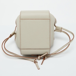 Loewe Grey Leather Mini Hammock Drawstring Bag