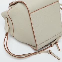 Loewe Grey Leather Mini Hammock Drawstring Bag