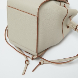 Loewe Grey Leather Mini Hammock Drawstring Bag