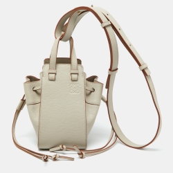 Loewe Grey Leather Mini Hammock Drawstring Bag