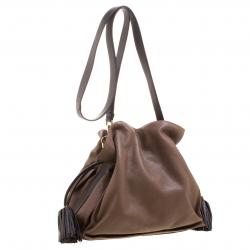 Pre Owned Loewe Brown Leather Flamenco Shoulder Bag