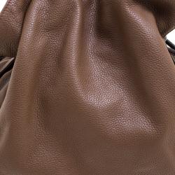 Pre Owned Loewe Brown Leather Flamenco Shoulder Bag