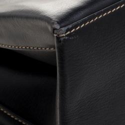 Pre Owned Loewe Black/Brown Leather Business Bag