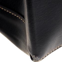 Pre Owned Loewe Black/Brown Leather Business Bag