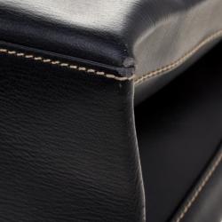 Pre Owned Loewe Black/Brown Leather Business Bag