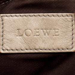 Loewe Beige/Gold Canvas and Leather Hobo