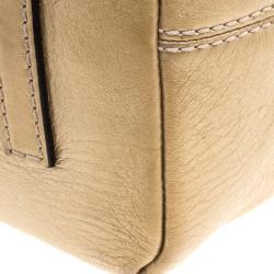 Loewe Beige/Gold Canvas and Leather Hobo