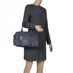 Pre Owned Loewe Hale Navy Leather Paseo Boston Bag