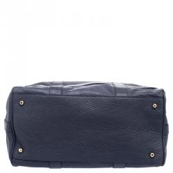 Pre Owned Loewe Hale Navy Leather Paseo Boston Bag