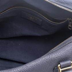 Pre Owned Loewe Hale Navy Leather Paseo Boston Bag