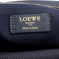 Pre Owned Loewe Hale Navy Leather Paseo Boston Bag
