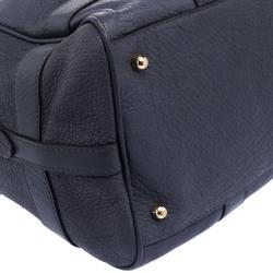 Pre Owned Loewe Hale Navy Leather Paseo Boston Bag