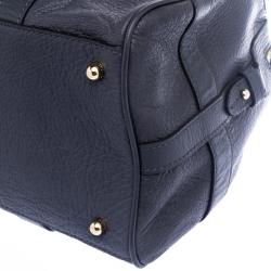 Pre Owned Loewe Hale Navy Leather Paseo Boston Bag